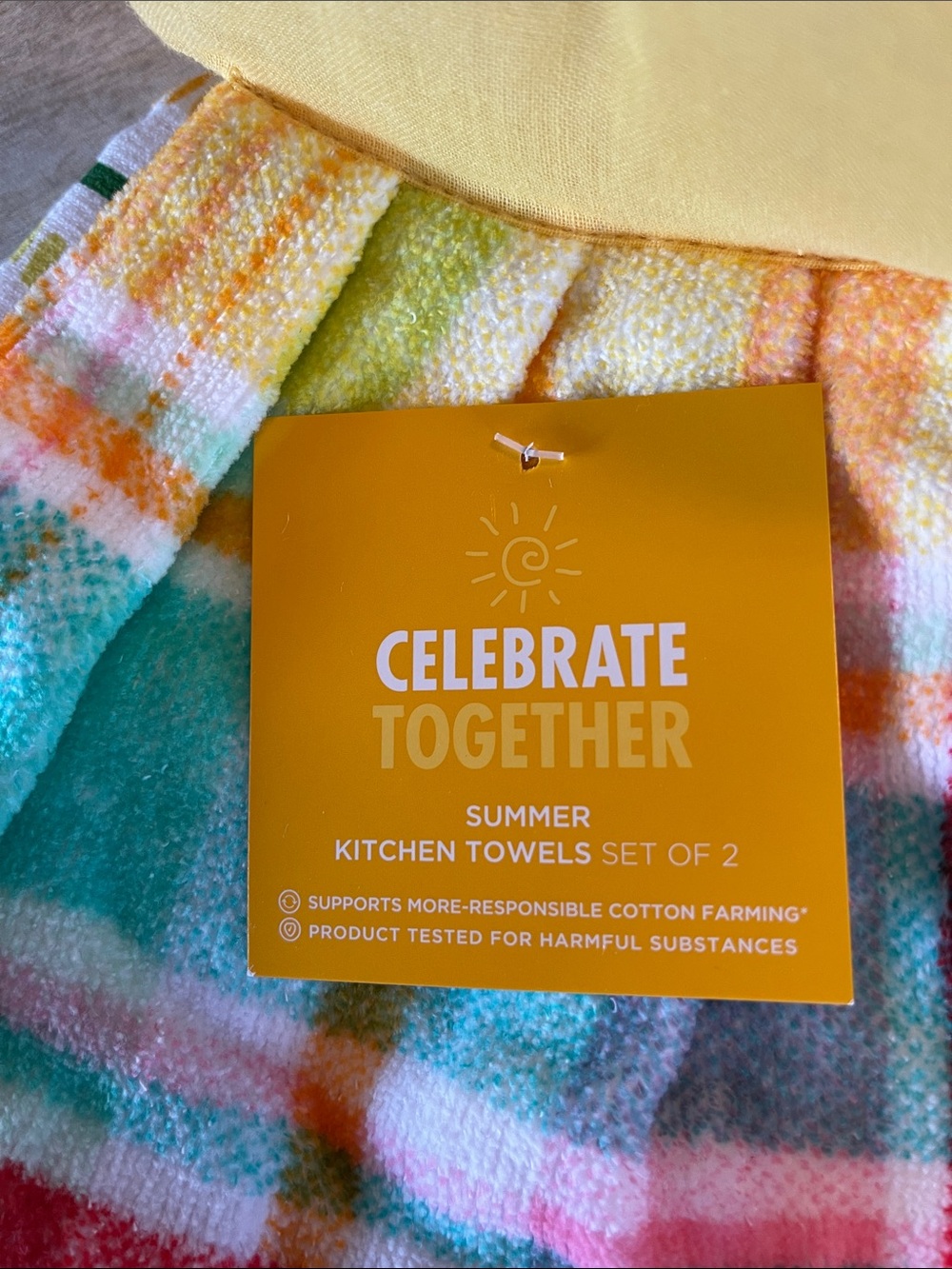 Pineapple Kitchen Cotton Towel Set of 2-One Hanging-Other Flat-Summer Towels - Picture 6 of 6